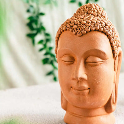 Amalfiee Terracotta Handmade Buddha Face Sculpture Amalfiee_Ceramics