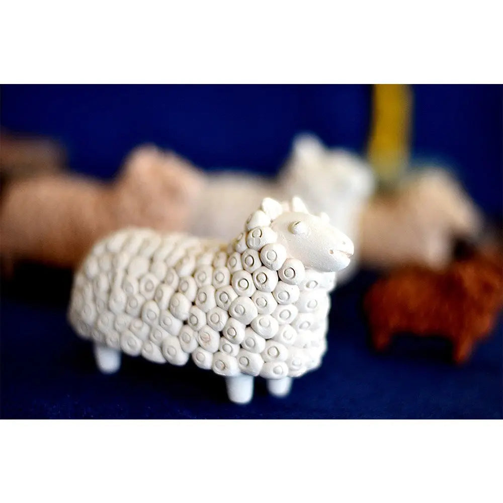 Amalfiee Terracotta Handmade Small Sheep Family Sculpture Set of 7 Amalfiee_Ceramics