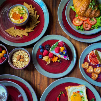 Banafsha Ceramic Dinner and Salad Plate Set of 12 Pcs Amalfiee_Ceramics