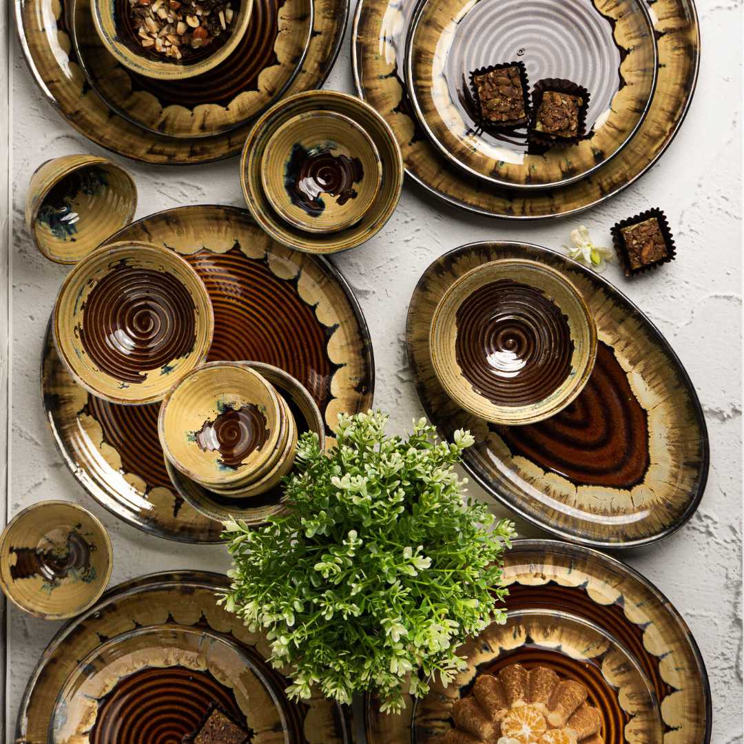 Caramel Haze 54pc Dinner Set Amalfiee Ceramics