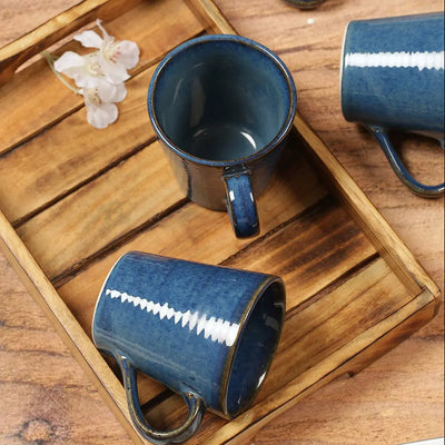 Cool Blue Ceramic Coffee Mug Set of 2 Amalfiee_Ceramics