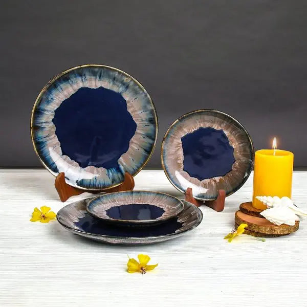 Gulchandani 8 pc Dinnerware Ceramic Plate Set Amalfiee_Ceramics