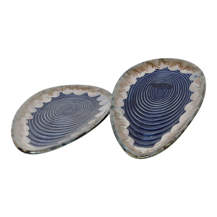 Gulchandani Ceramic Oval Serving Platter Set of 2 Amalfiee_Ceramics