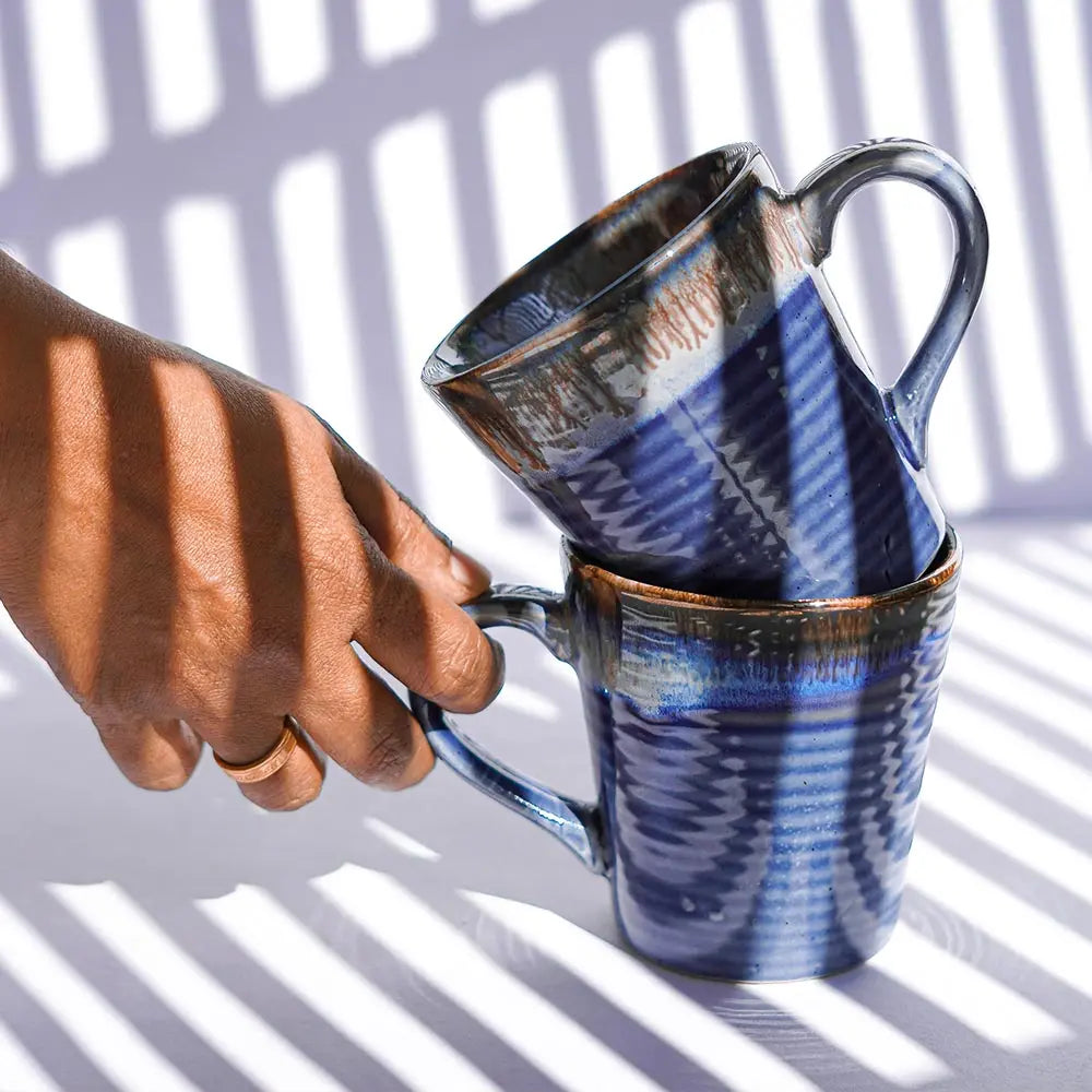 Gulchandani Exclusive Textures Handmade Ceramic Mug Set of 2 Amalfiee_Ceramics