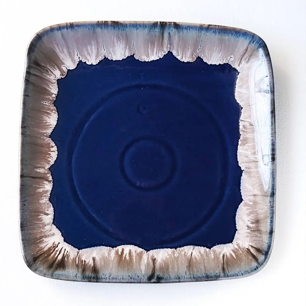 Gulchandani Handmade 10" Ceramic Large Square Serving Platter Amalfiee_Ceramics