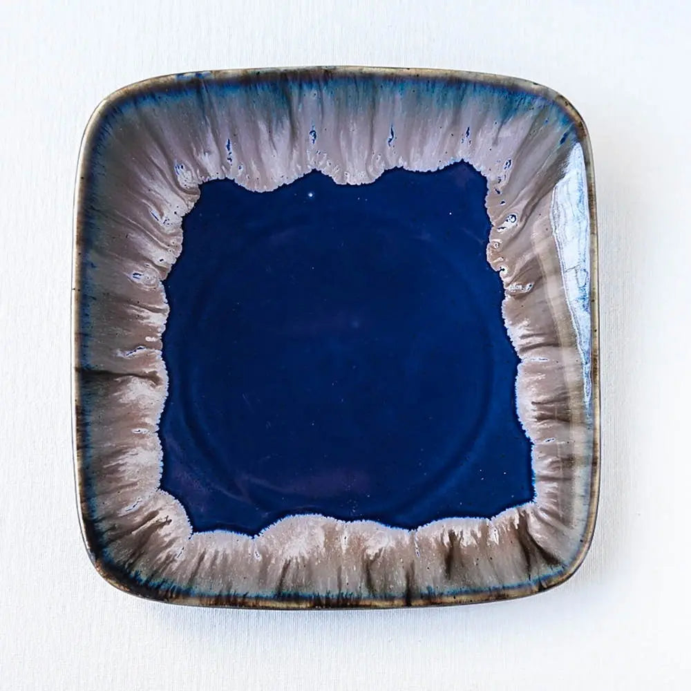 Gulchandani Handmade 10" Ceramic Large Square Serving Platter Amalfiee_Ceramics