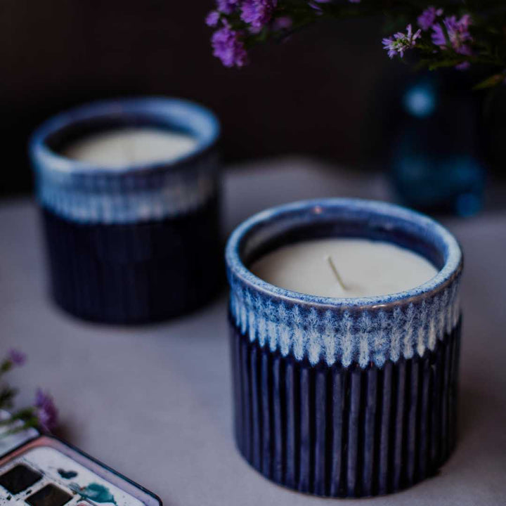 Gulchandani Premium Ceramic Bowl Scented Candle set of 2 Amalfiee Ceramics