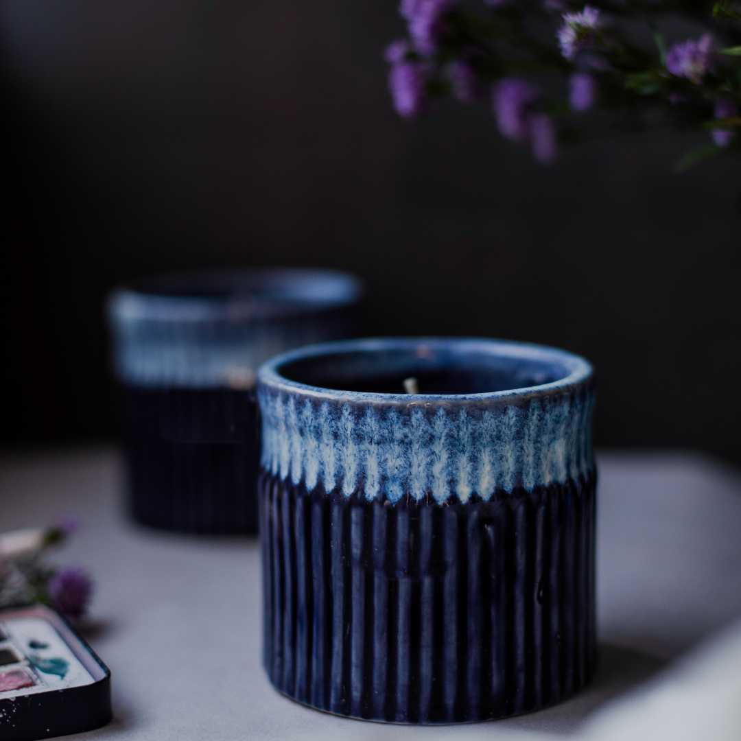 Gulchandani Premium Ceramic Bowl Scented Candle set of 2 Amalfiee Ceramics