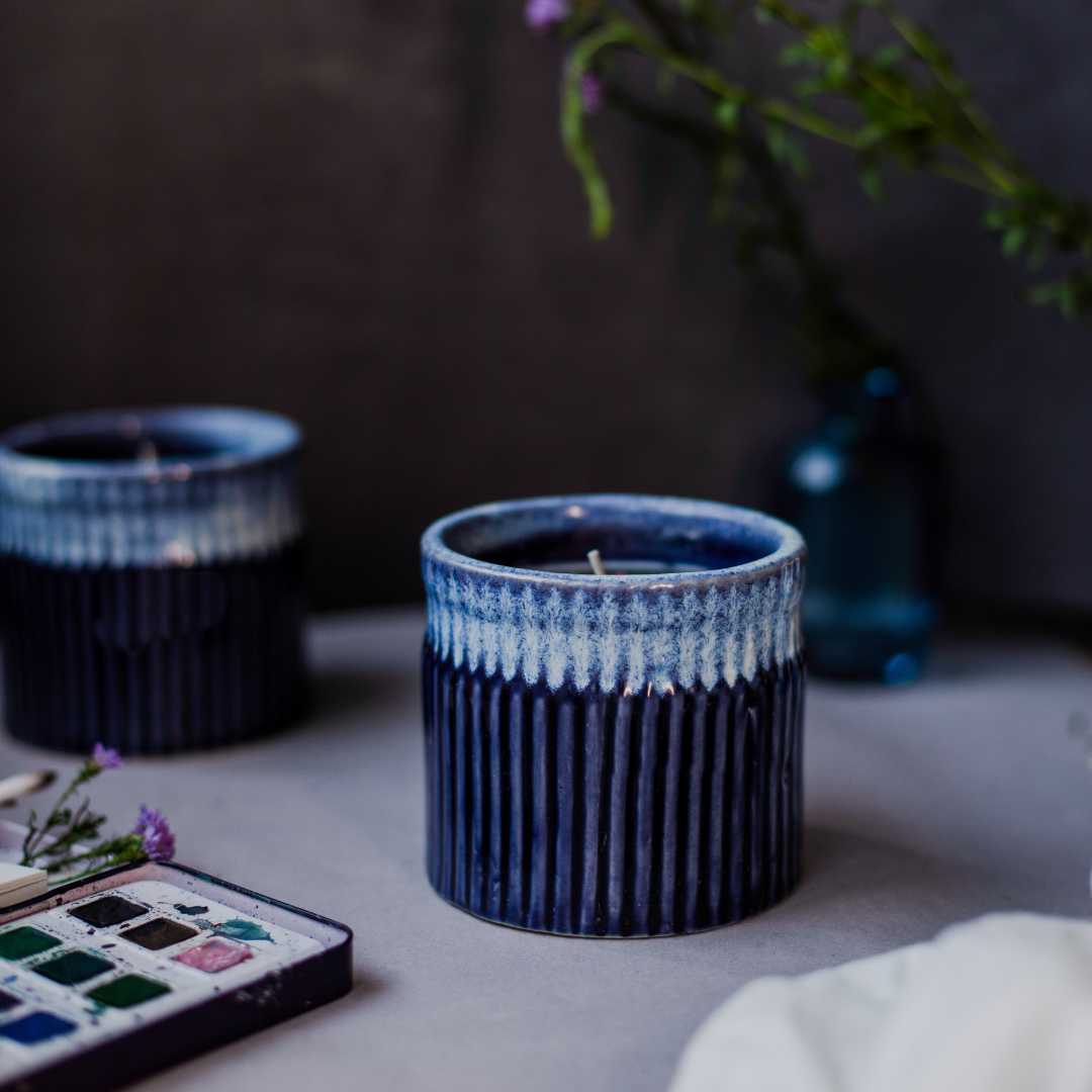 Gulchandani Premium Ceramic Bowl Scented Candle set of 2 Amalfiee Ceramics