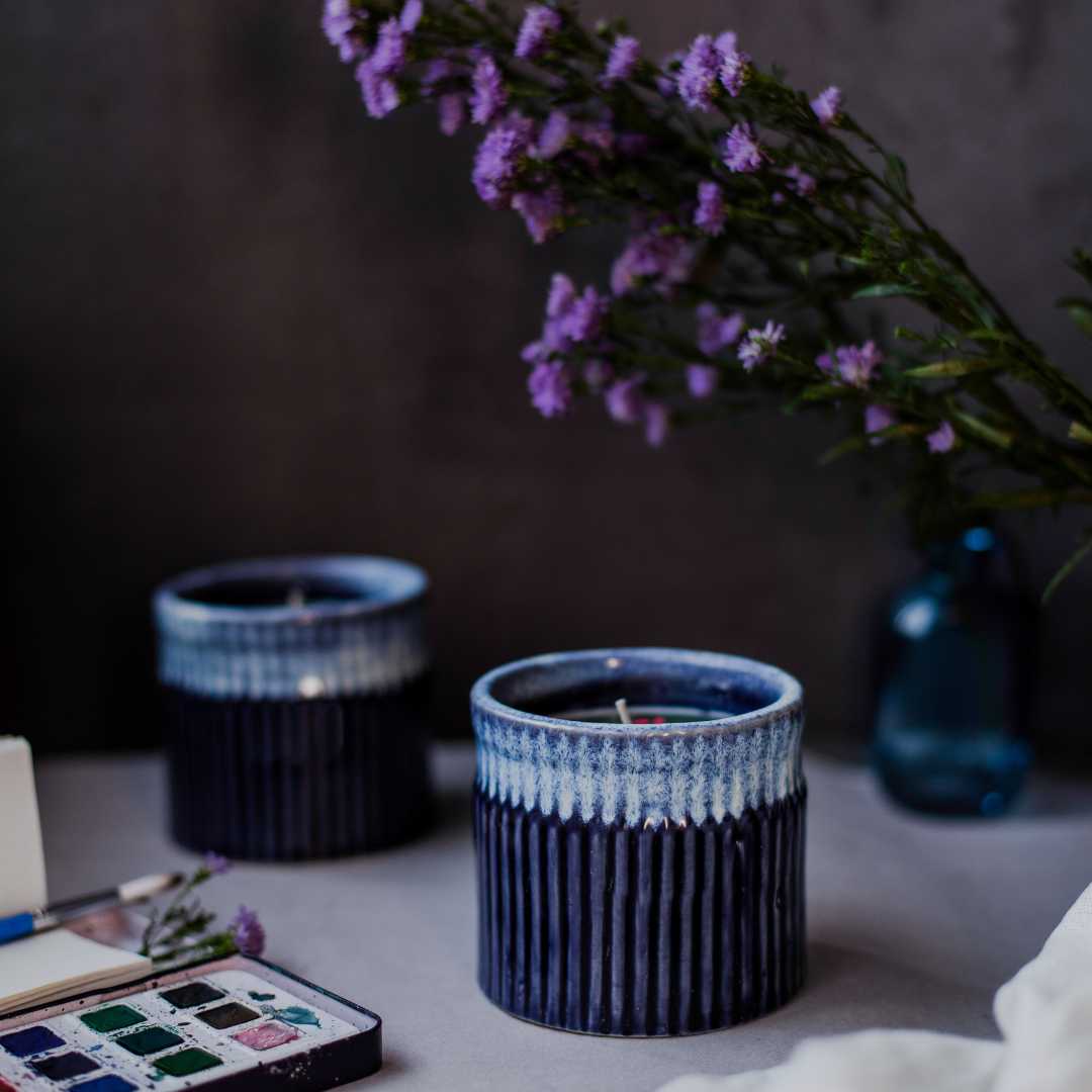Gulchandani Premium Ceramic Bowl Scented Candle set of 2 Amalfiee Ceramics