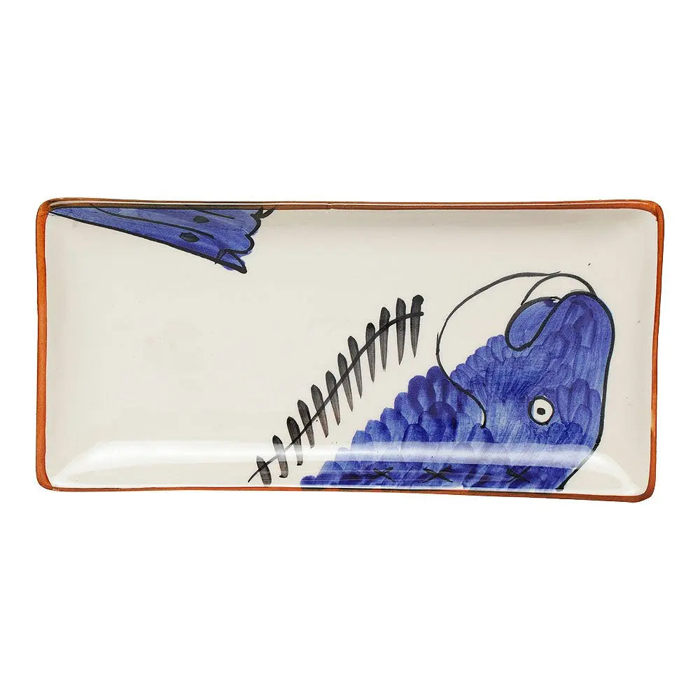 Hand-painted Fish Ceramic Serving Platter Set of 2 Amalfiee_Ceramics