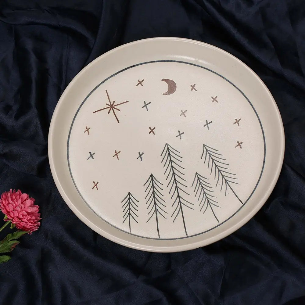 Hand-painted Forest Ceramic Dinner Plate Amalfiee_Ceramics