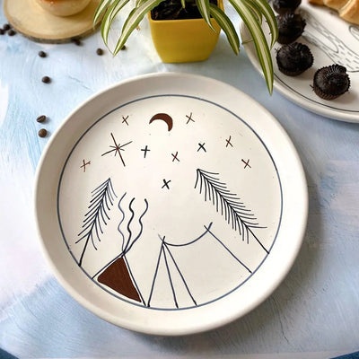 Hand-painted Starry Ceramic Dinner Plate Amalfiee_Ceramics