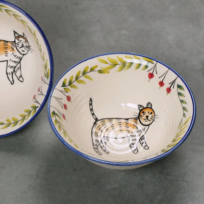Hand-painted Tiger Ceramic Serving Bowl Amalfiee_Ceramics