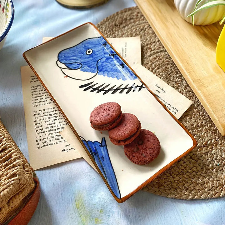 Handpainted Snack Bowl and Ceramic Serving Tray Breakfast Set of 3 pcs Amalfiee_Ceramics