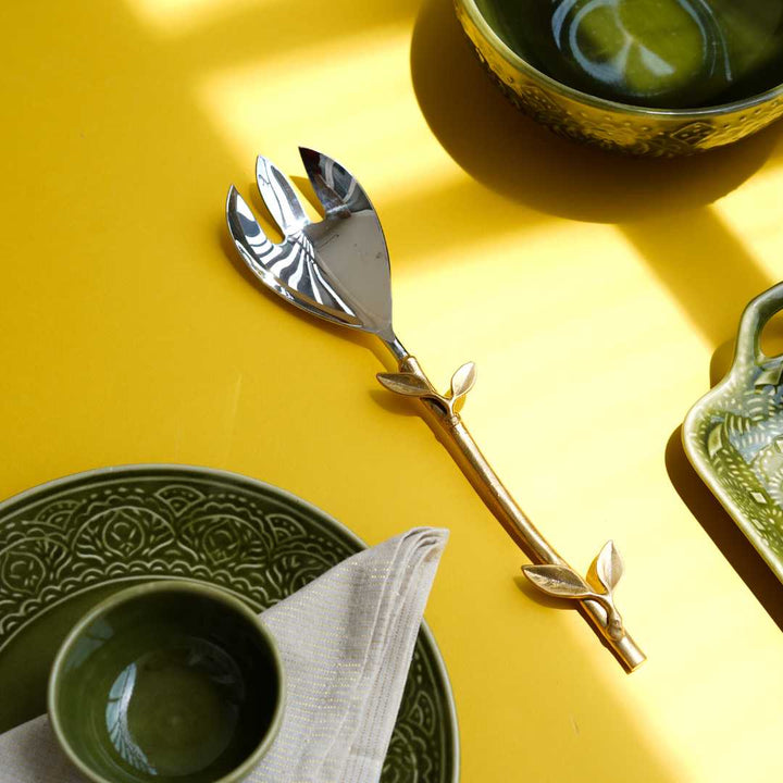 Hiraeth Gold Serving Spoon Set of 2 Amalfiee Ceramics