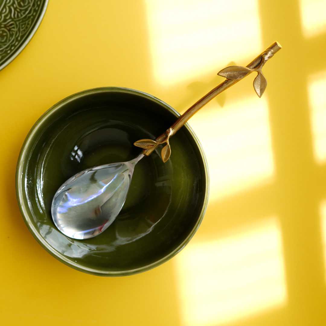 Hiraeth Gold Serving Spoon Set of 2 Amalfiee Ceramics