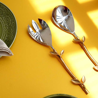 Hiraeth Gold Serving Spoon Set of 2 Amalfiee Ceramics