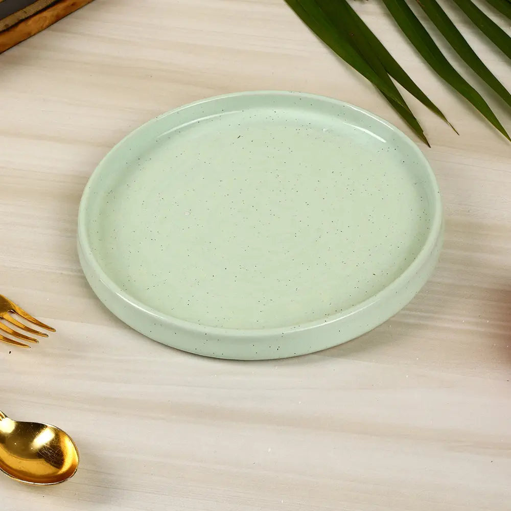 Lemongrass 8.5" Flat Indian Rice Ceramic Plate Amalfiee_Ceramics