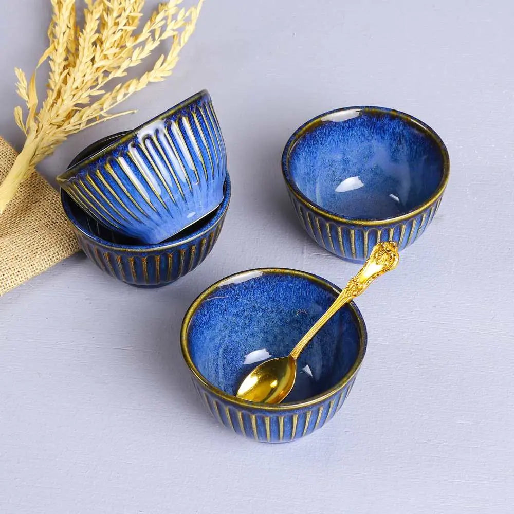 Mehran Ceramic Portion Bowl with Golden Rimmed Edges Amalfiee_Ceramics