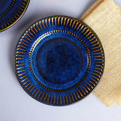 Mehran Ceramic Salad Plates with Golden Rimmed Edges Set of 2 Amalfiee_Ceramics
