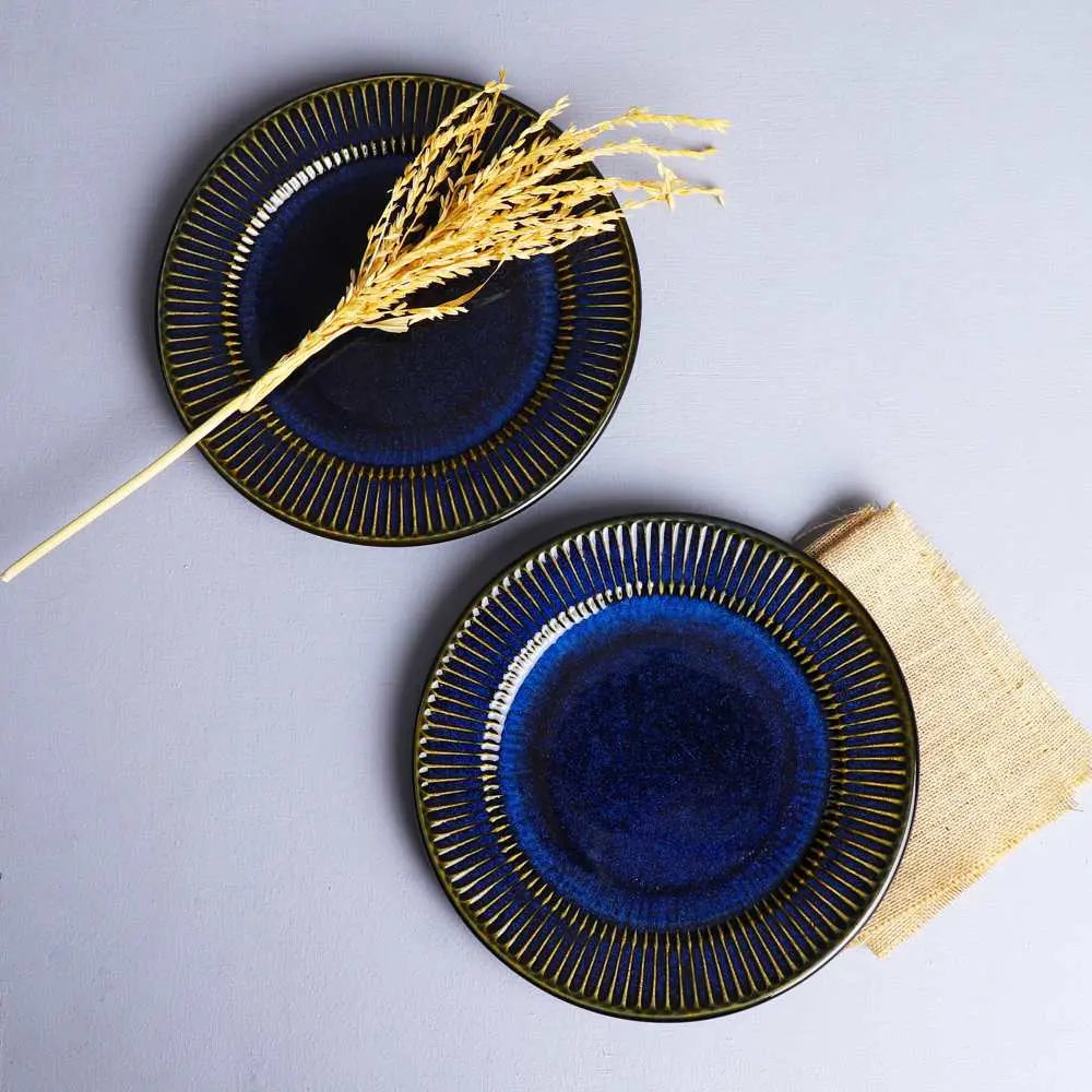 Mehran Dinner Plates with Golden Rimmed Edges Amalfiee_Ceramics