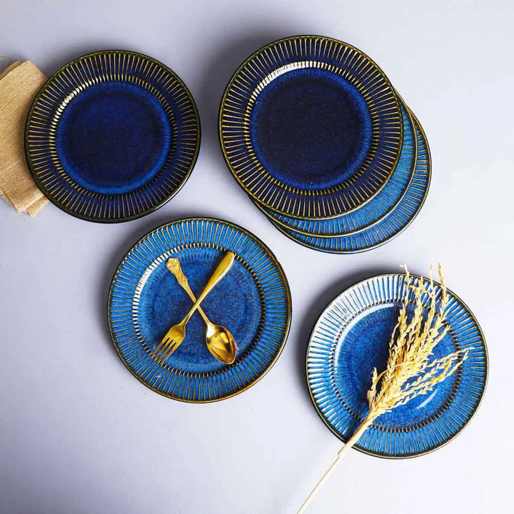 Mehran Dinner Plates with Golden Rimmed Edges Amalfiee_Ceramics