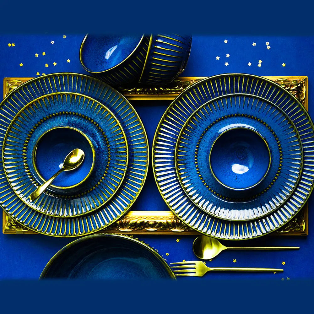 Mehran Gold Rimmed Massive Ceramic Dinner Set of 54pcs Amalfiee_Ceramics