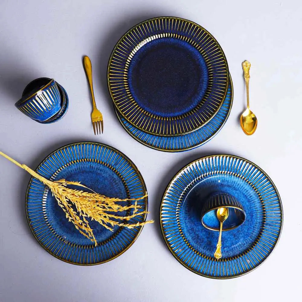Mehran Gold Rimmed Massive Ceramic Dinner Set of 54pcs Amalfiee_Ceramics