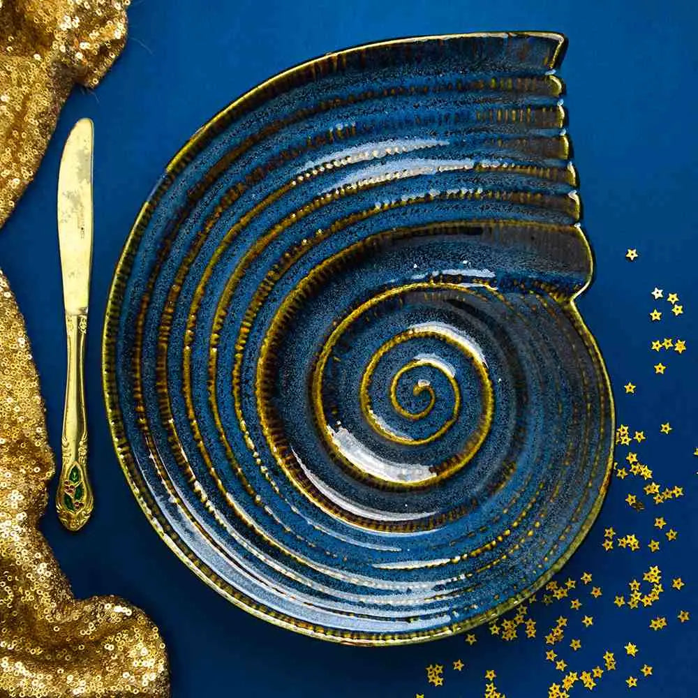 Mehraan Shell Mehran Premium Ceramic Shell Platter Amalfiee_Ceramics – Amalfiee Ceramics