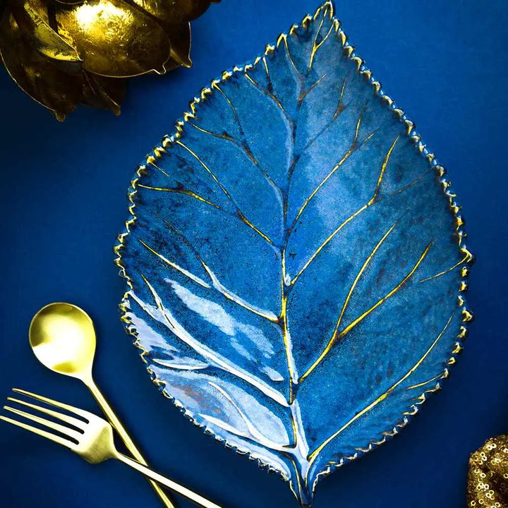 Mehran Premium Ceramic leaf Shaped Platter Amalfiee_Ceramics