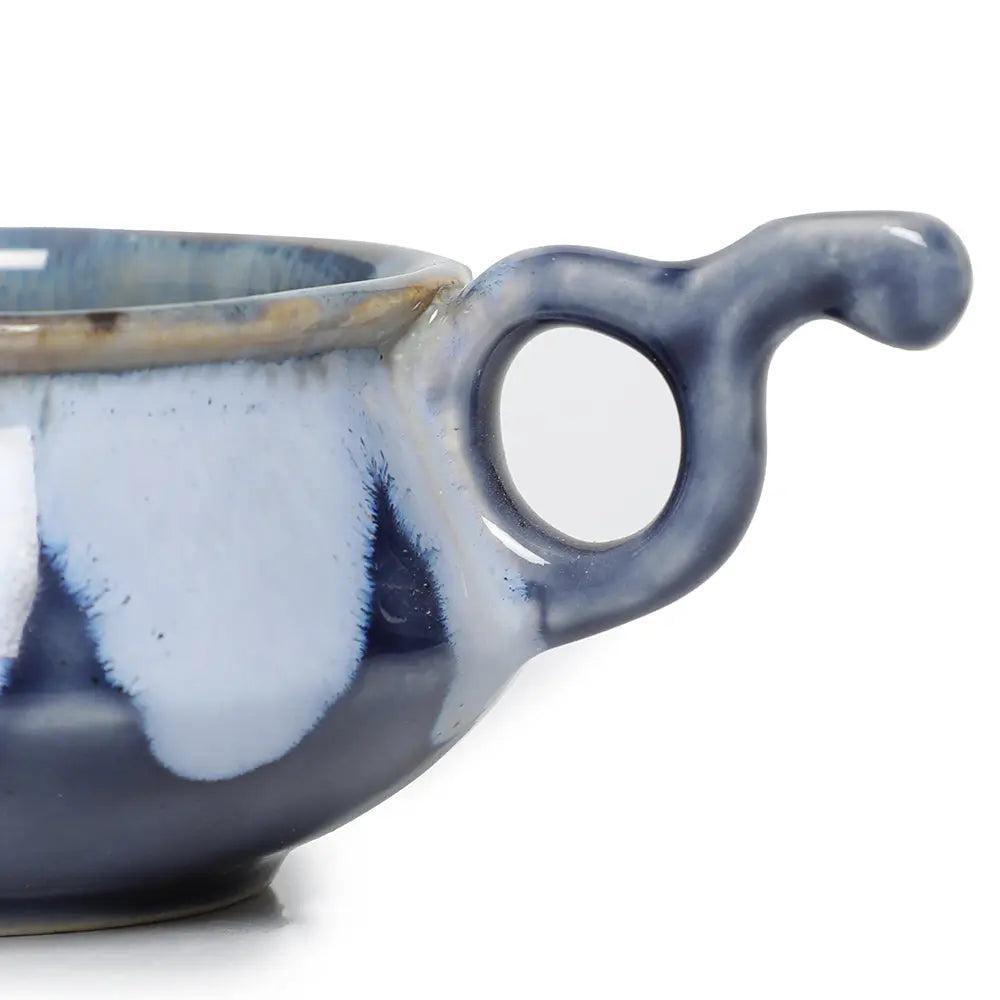 Mher-o-Maah indigo and power blue Ceramic cup and saucer set of 4 Amalfiee_Ceramics