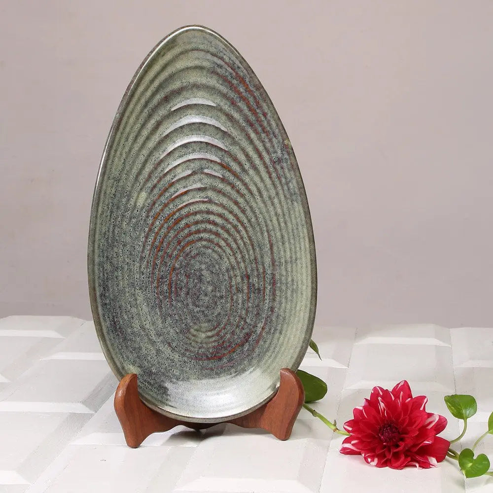 Navhara 11" Ceramic Oval Serving Platter Amalfiee_Ceramics