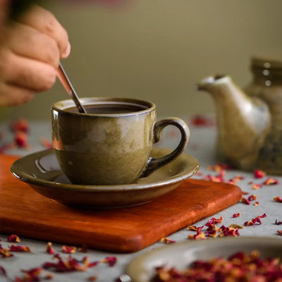 Navhara 6" Grand Premium Ceramic  Tea set of 9 Pcs Amalfiee_Ceramics