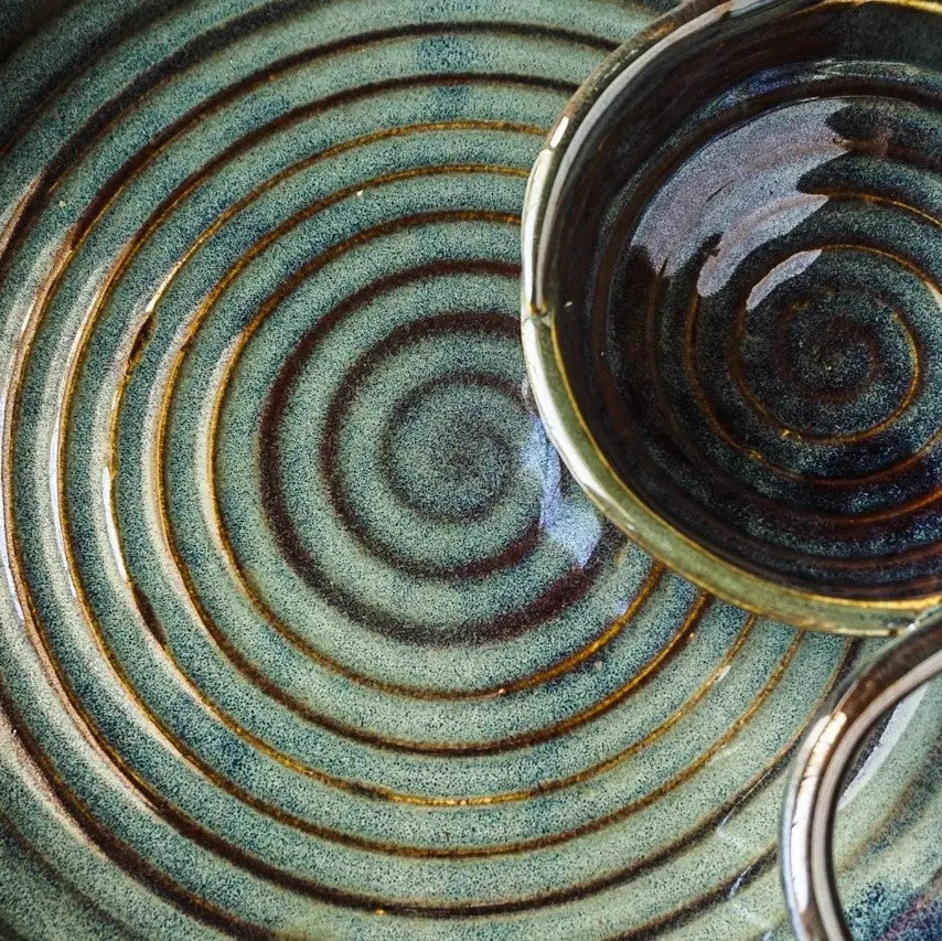 Navhara Ceramic Chip and dip 11" Platter Amalfiee_Ceramics