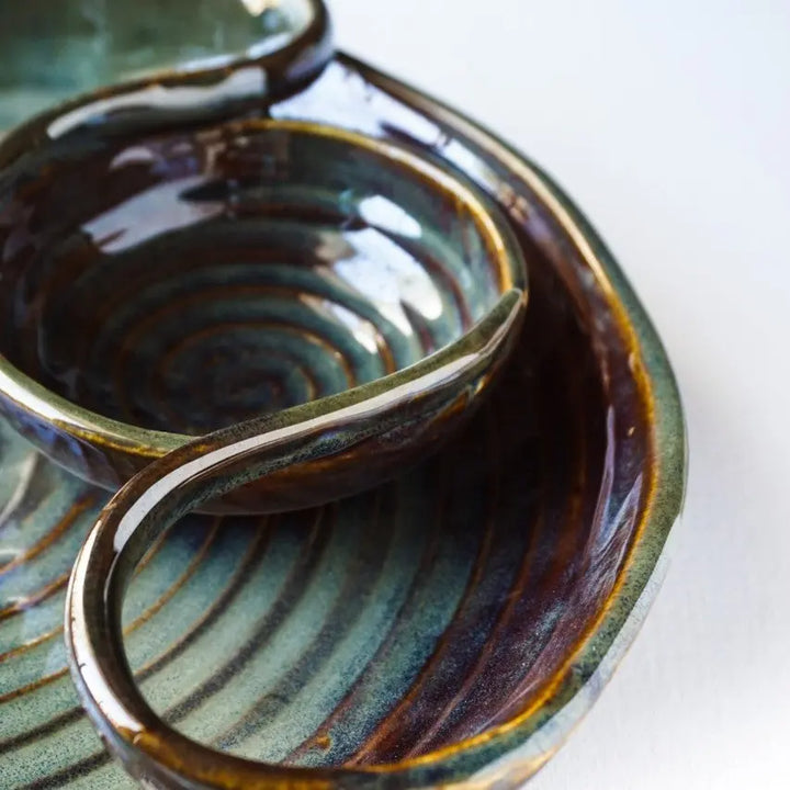 Navhara Ceramic Chip and dip 11" Platter Amalfiee_Ceramics