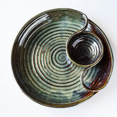 Navhara Ceramic Chip and dip 11" Platter Amalfiee_Ceramics