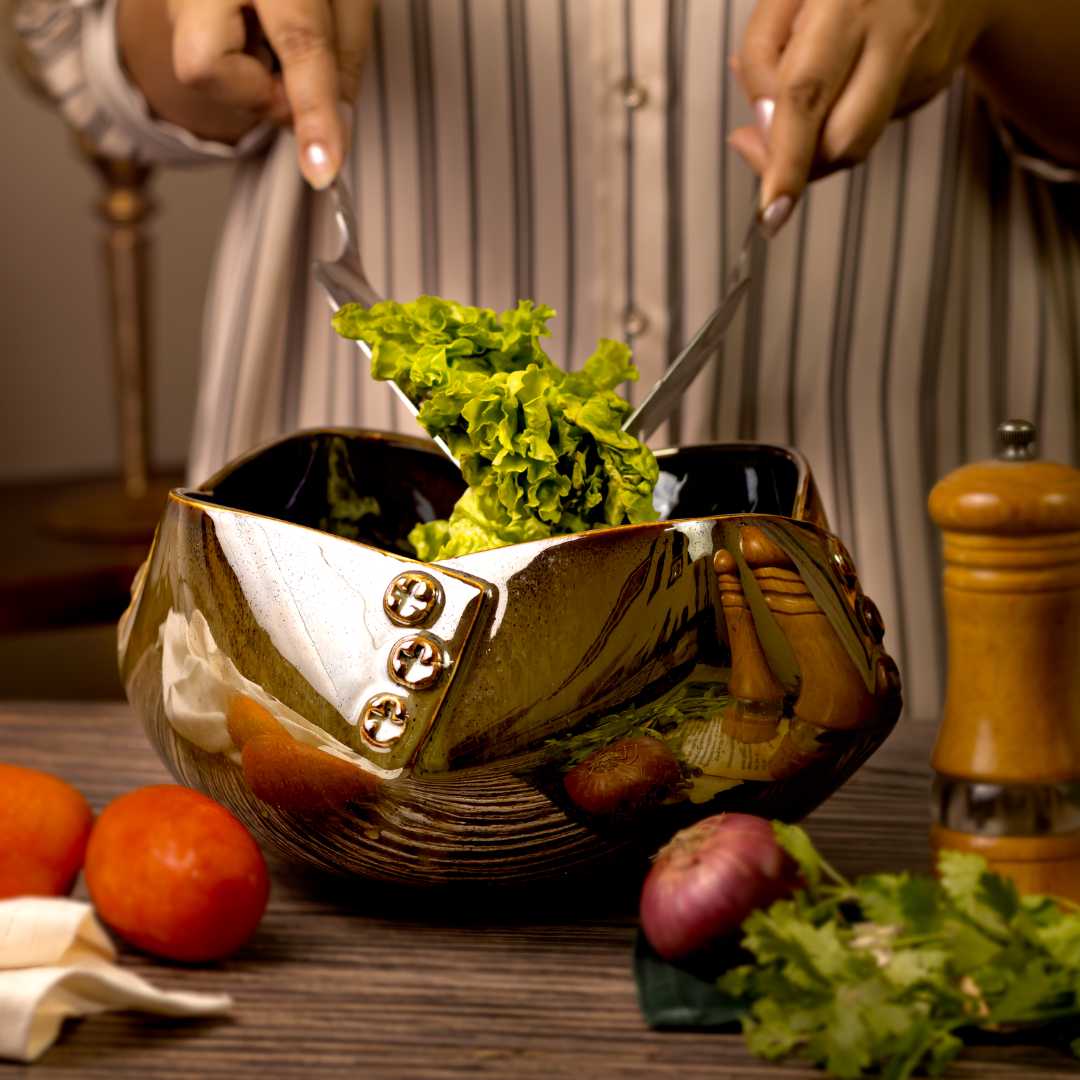Navhara Unique Salad Serving Bowl Amalfiee Ceramics