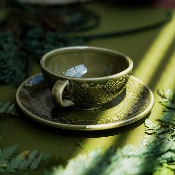 Paris Premium Ceramic Coffee Cup &amp; Saucer Set of 2 Amalfiee Ceramics