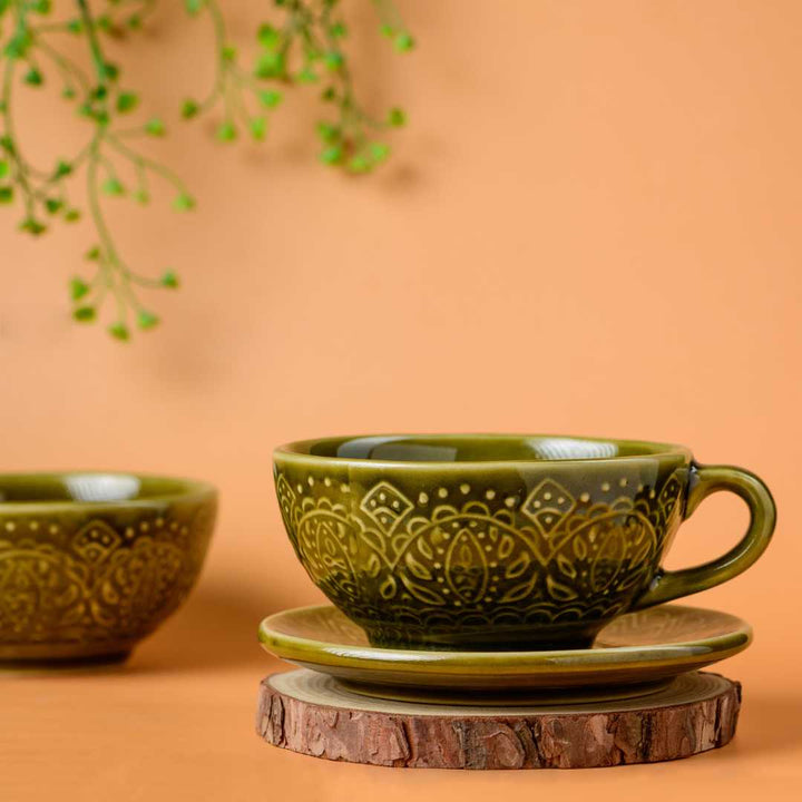 Paris Premium Ceramic Coffee Cup &amp; Saucer Set of 2 Amalfiee Ceramics