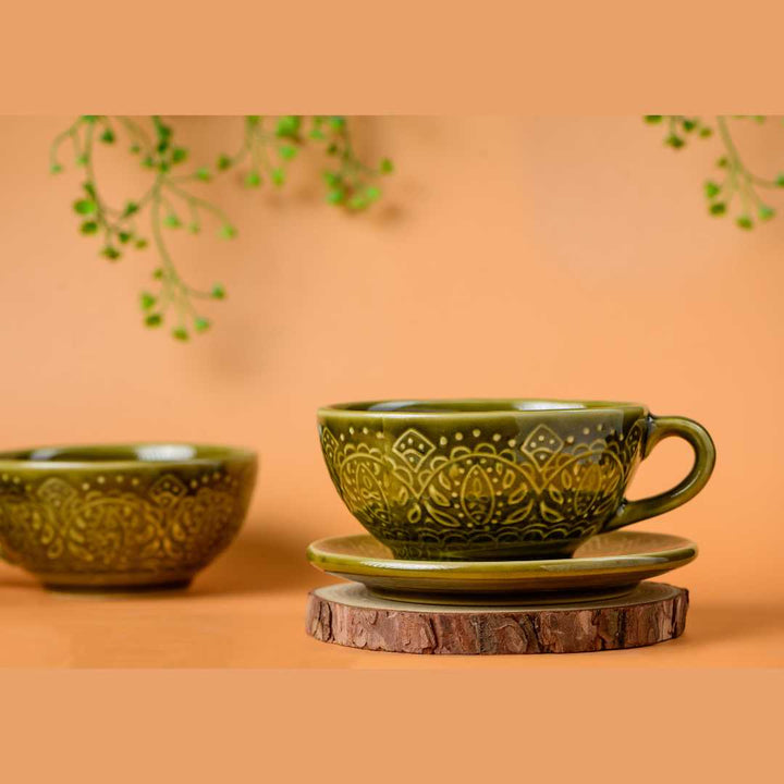 Paris Premium Ceramic Coffee Cup &amp; Saucer Set of 2 Amalfiee Ceramics