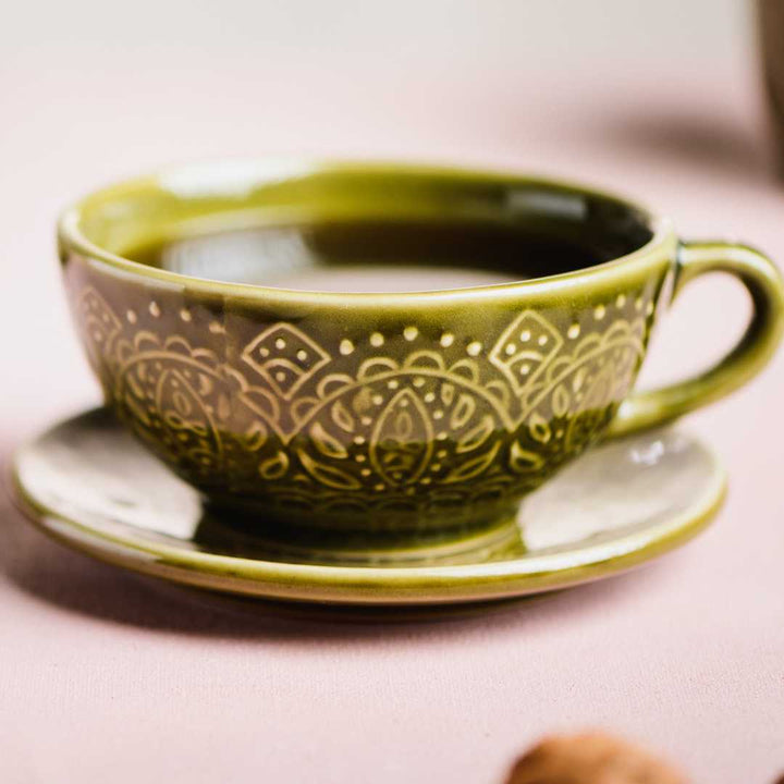 Paris Premium Ceramic Coffee Cup &amp; Saucer Set of 2 Amalfiee Ceramics