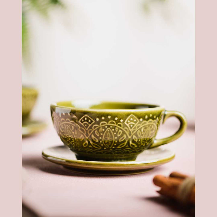 Paris Premium Ceramic Coffee Cup &amp; Saucer Set of 2 Amalfiee Ceramics
