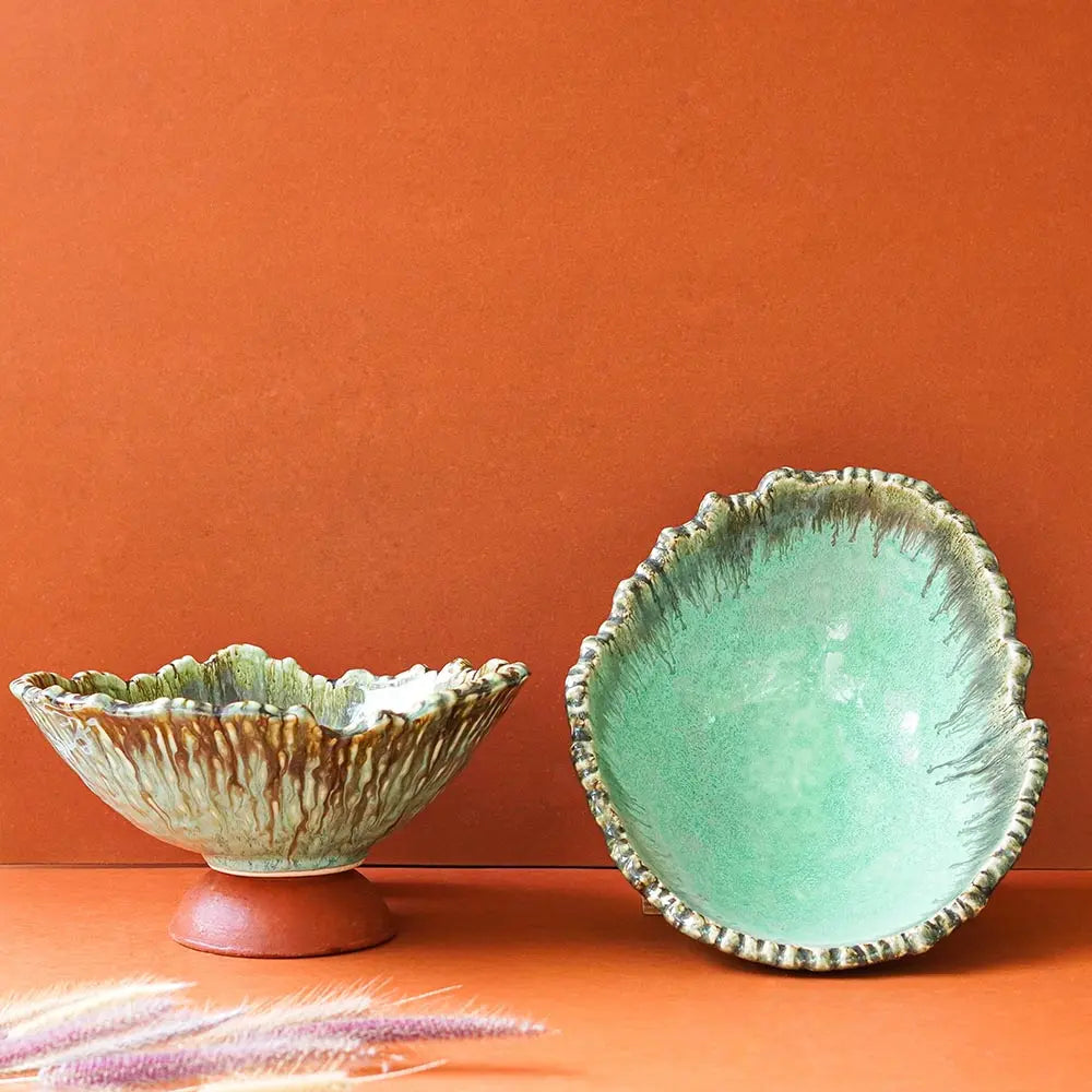 Peppermint  Handmade Ceramic Serving Bowl Amalfiee_Ceramics
