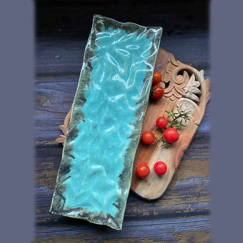 Peppermint 15" Ceramic Serving Platter Amalfiee_Ceramics