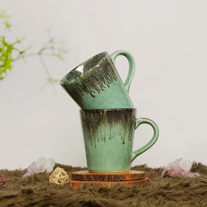 Peppermint Ceramic Coffee Mugs (Set of 2) Amalfiee_Ceramics