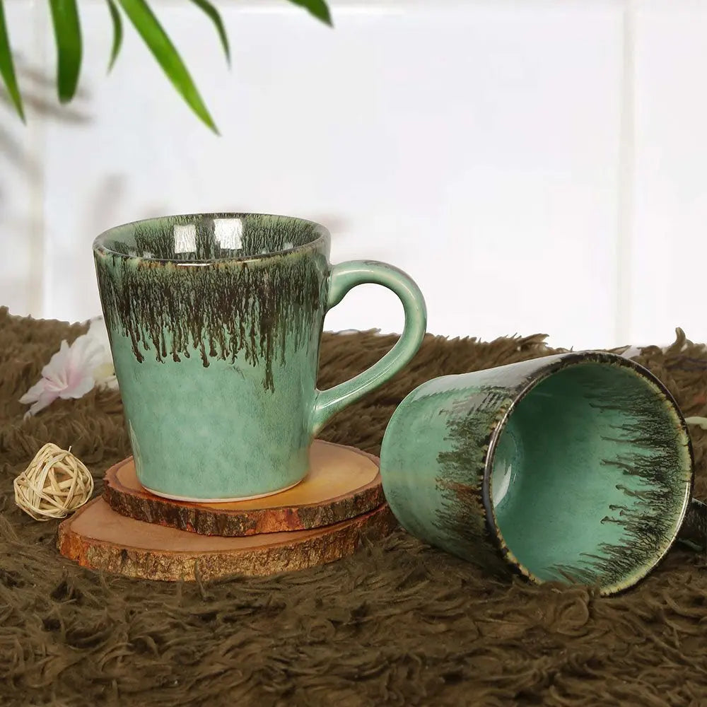 Peppermint Ceramic Coffee Mugs (Set of 2) Amalfiee_Ceramics