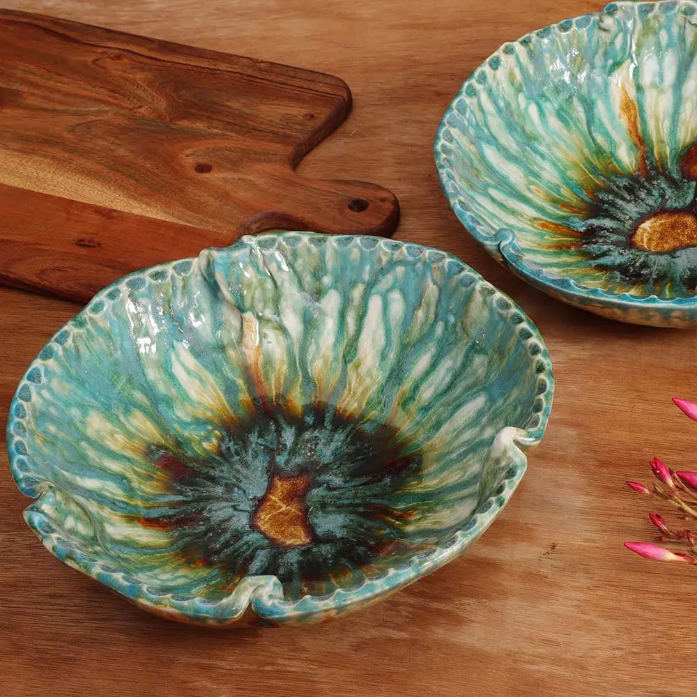 Peppermint Ceramic Large Rainbow Serving Bowl Set of 2 Amalfiee_Ceramics