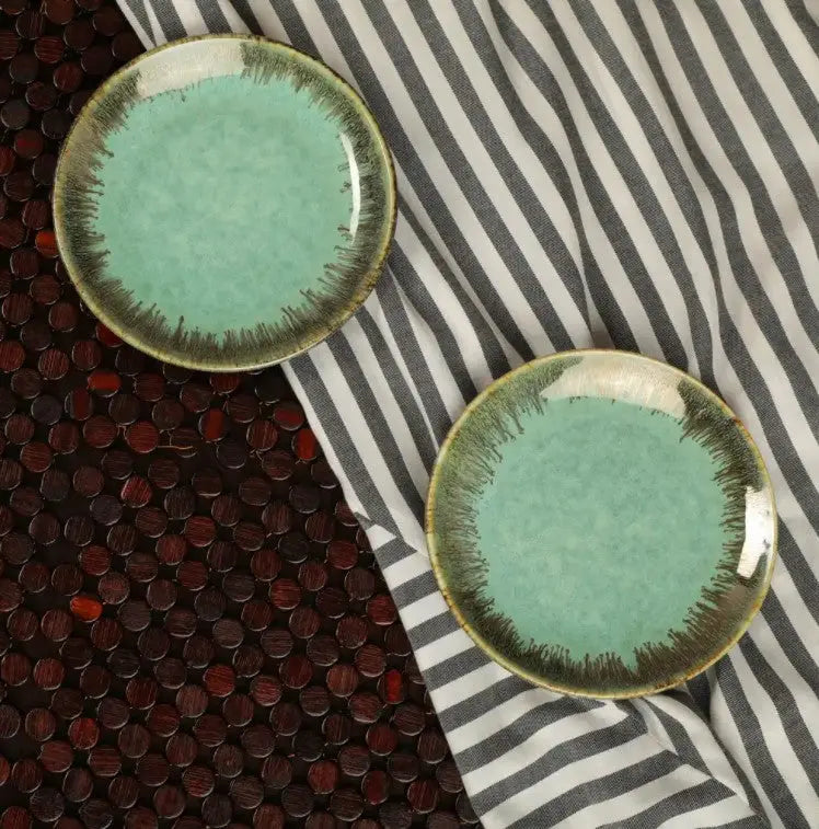 Peppermint Ceramic Quarter Plates Amalfiee_Ceramics