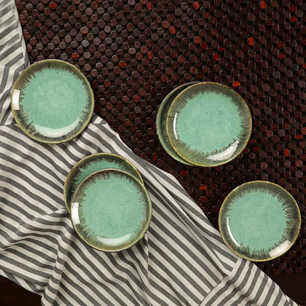 Peppermint Ceramic Quarter Plates set of 6 Amalfiee_Ceramics